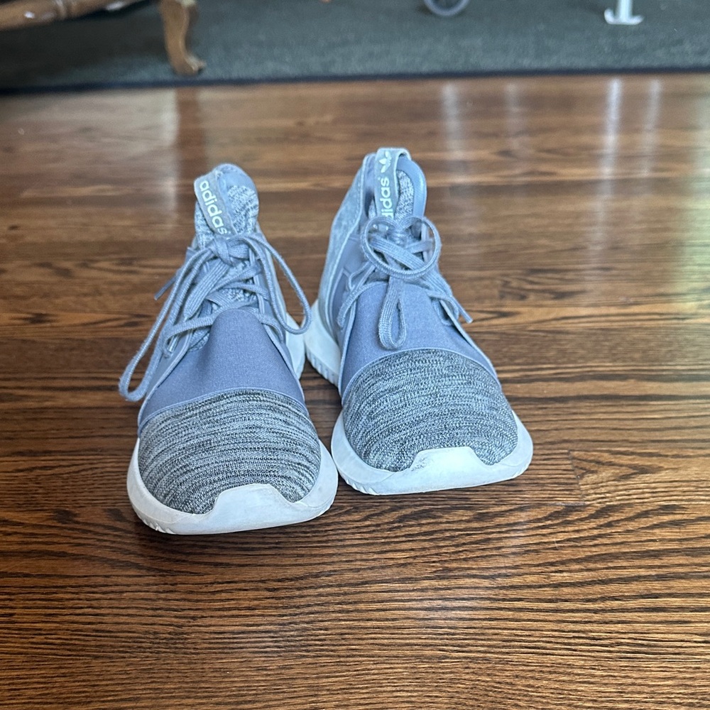 Adidas Tubular Blue and Gray Athletic Sneakers